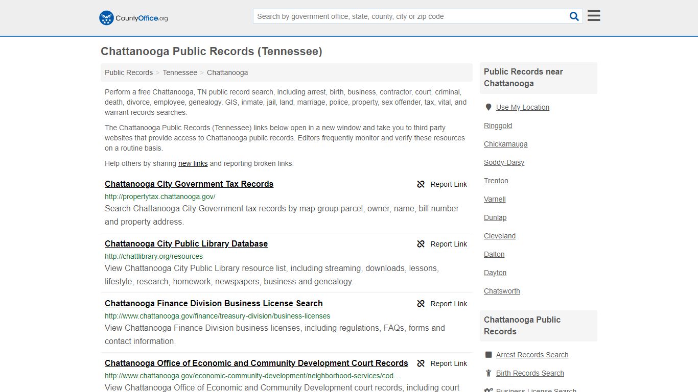 Public Records - Chattanooga, TN (Business, Criminal, GIS, Property ...