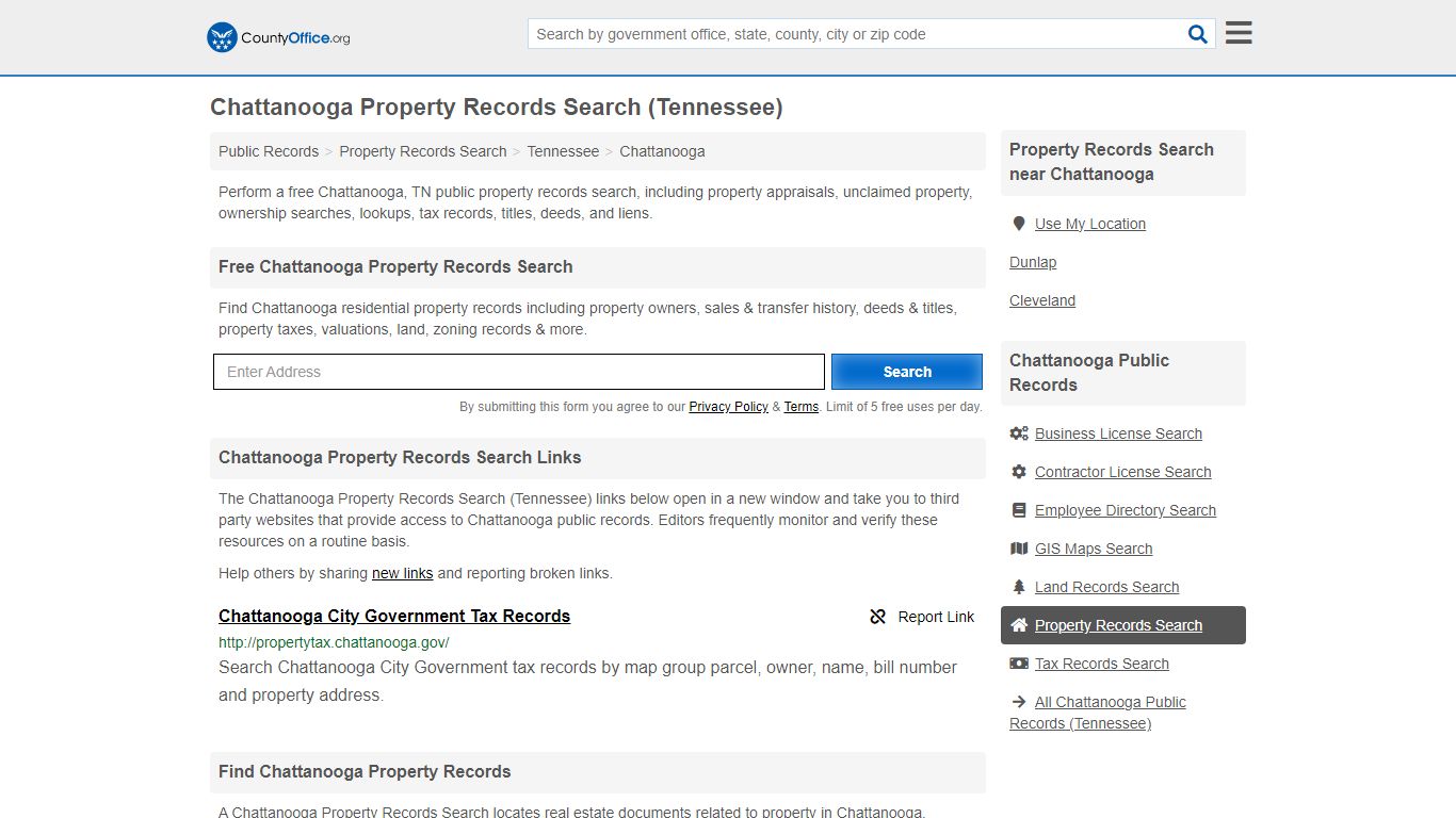 Chattanooga Property Records Search (Tennessee) - County Office